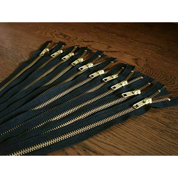 Gold Metal Zippers by YKK - no. 5 10 inch Zipper - 10 Pieces