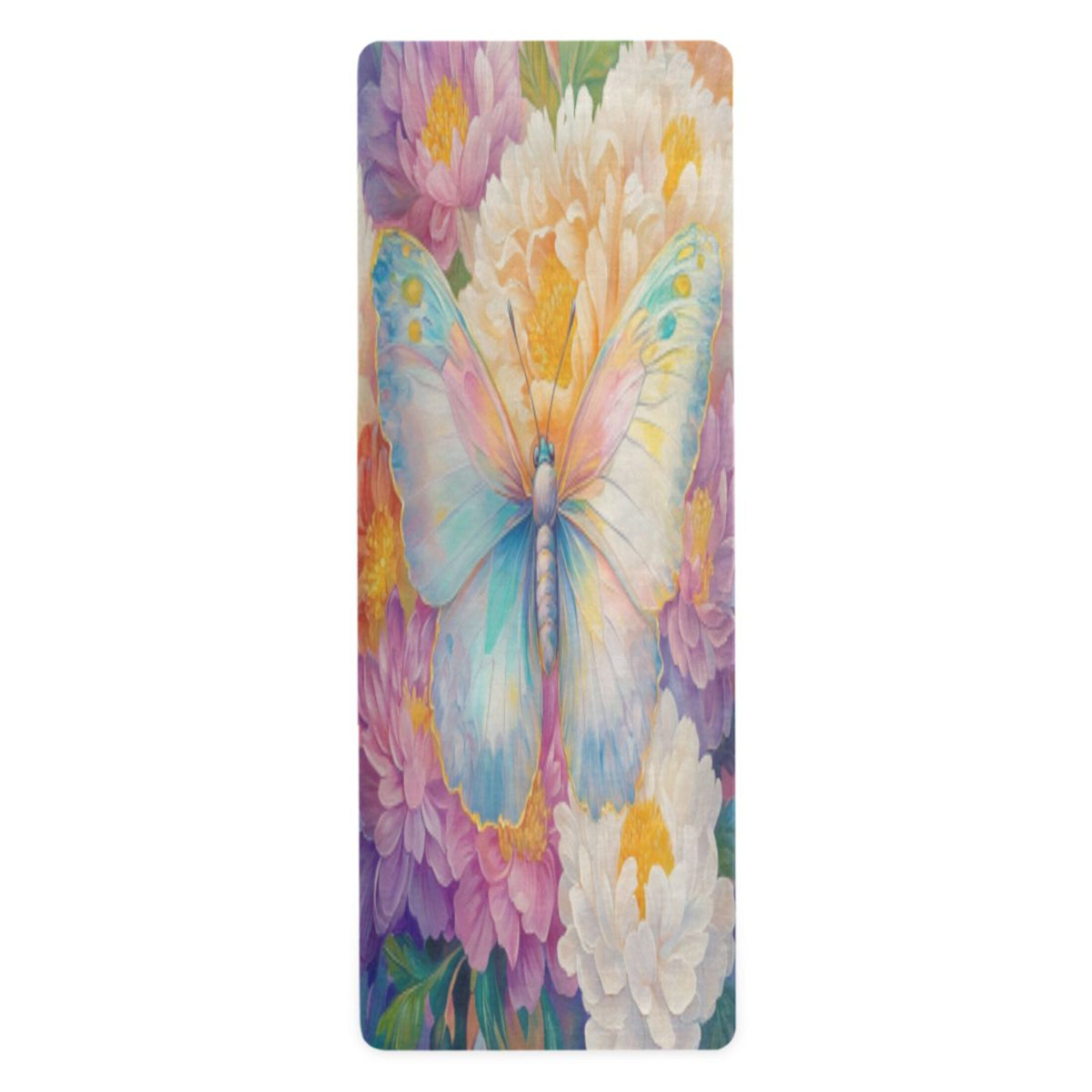 BZSMCE Yoga Mat Women Fitness Mat Enchanted Butterfly Pattern