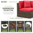 thumbnail image 3 of Aoxun 5 Piece Patio Furniture Set, Outdoor Patio Furniture Sets with Fire Pit, Wicker Patio Furniture, Outdoor Conversation Set with Red Cushions, 3 of 8