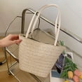 thumbnail image 2 of Gustave Straw Beach Tote Bag for Women Woven Bucket Purse Handbag Shoulder Bags for Summer Travel Vacation - White, 2 of 10