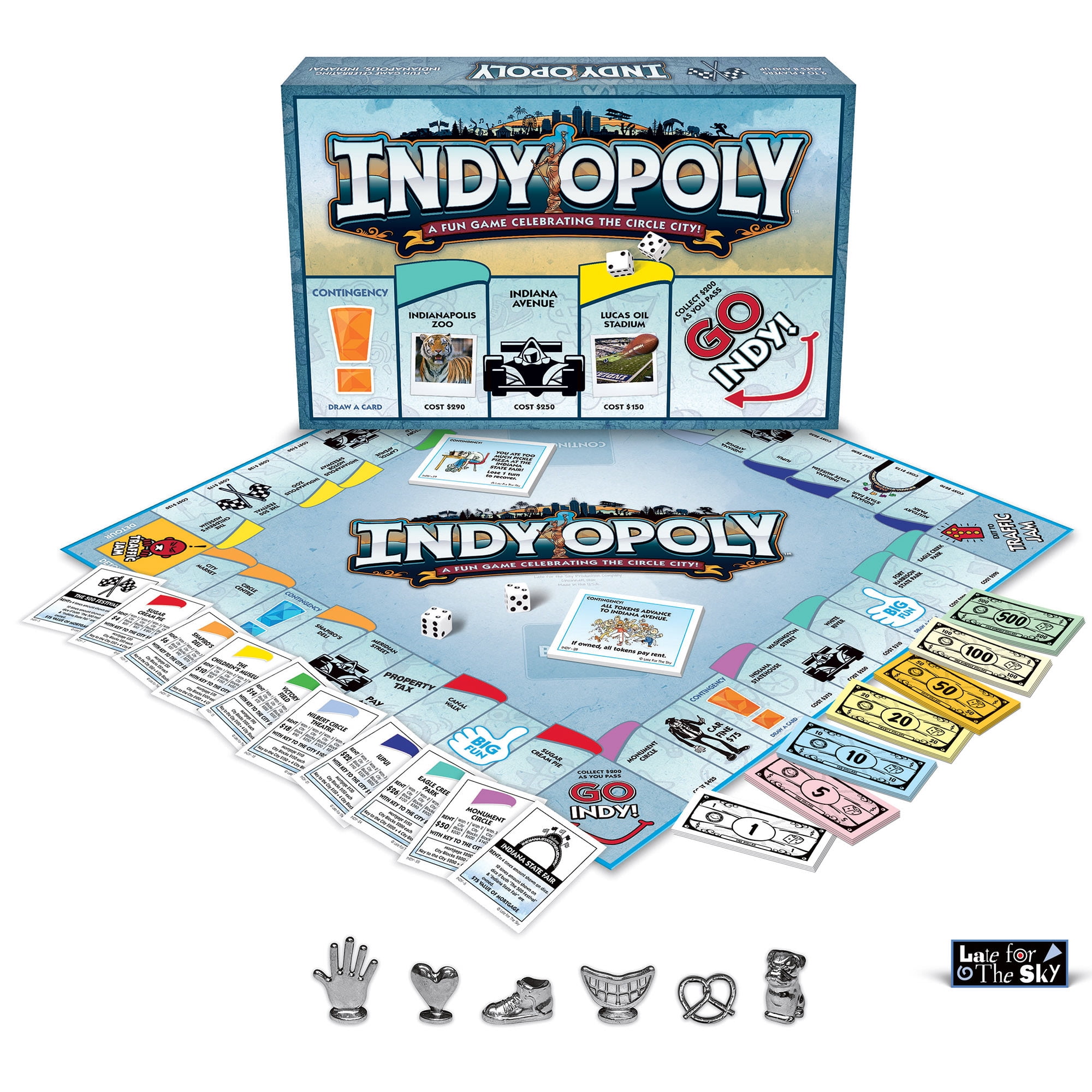Indy-Opoly Indianapolis Themed Family Board Game, 2-6 Players