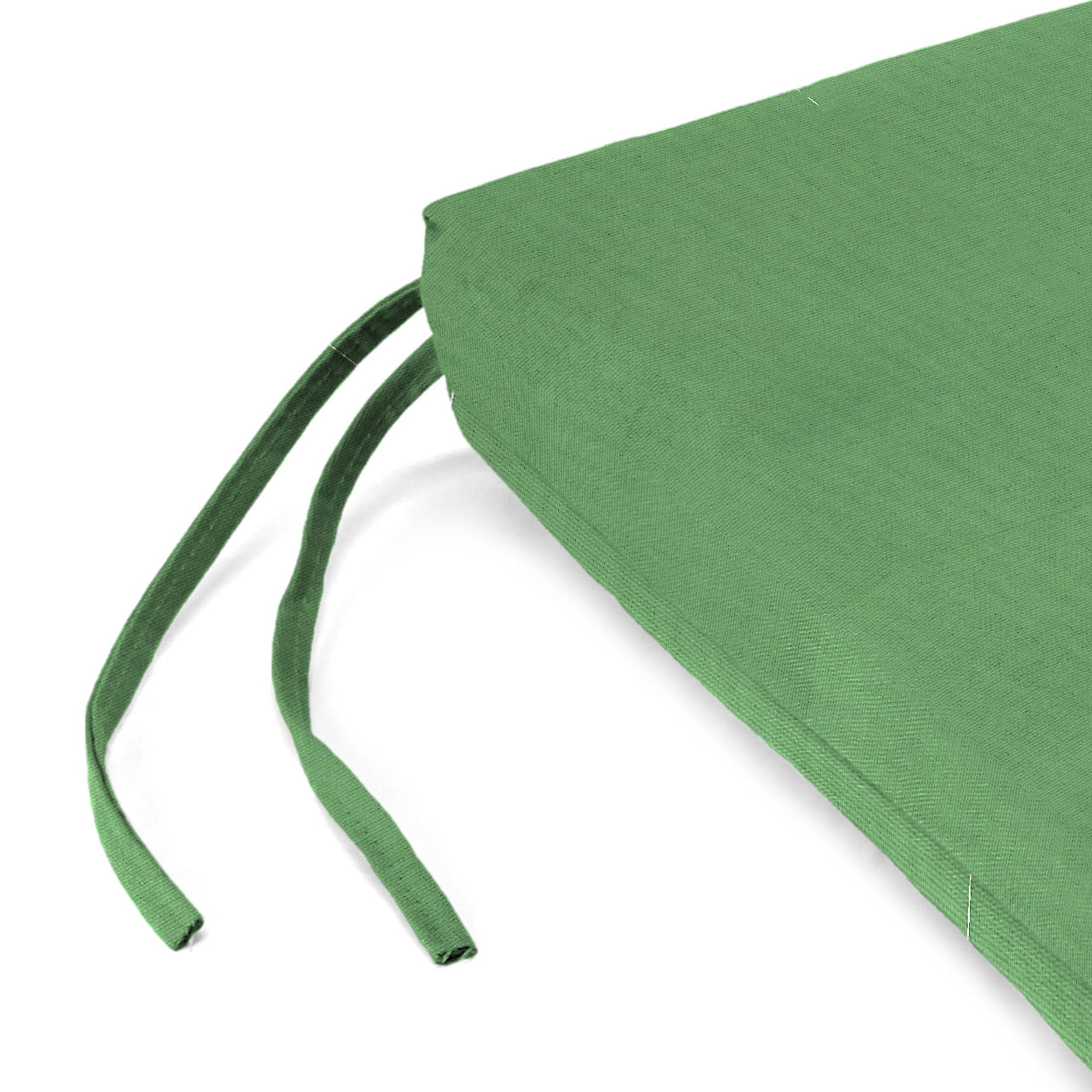 Jordan Manufacturing 17" x 19" Canvas Cucumber Green Solid Rectangular Outdoor Chair Pad Seat Cushion with Ties (2 Pack)