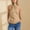 Khaki#25, variant on HAJWOH Women's Halter Neck Cotton Tank Tops Solid Color Sleeveless Casual Streetwear Summer Fashion Tunic Cami Shirts