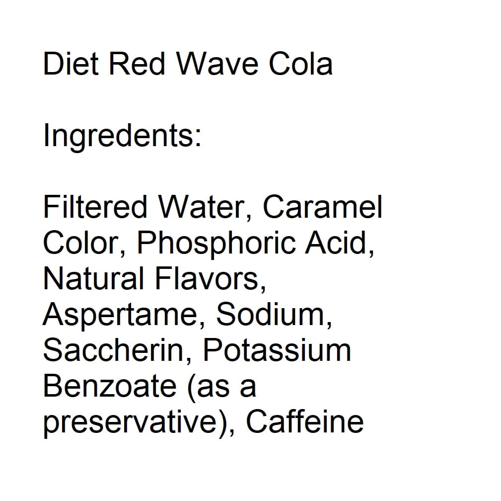 Willtec Diet Red Wave Cola Soda Syrup, 5  Gal.