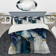 thumbnail image 2 of Designart "Serene White and Blue Geode Marble I" Abstract Marble Bedding Covert Set - Modern Blue Abstract Bed Set With 2 Shams, 2 of 6