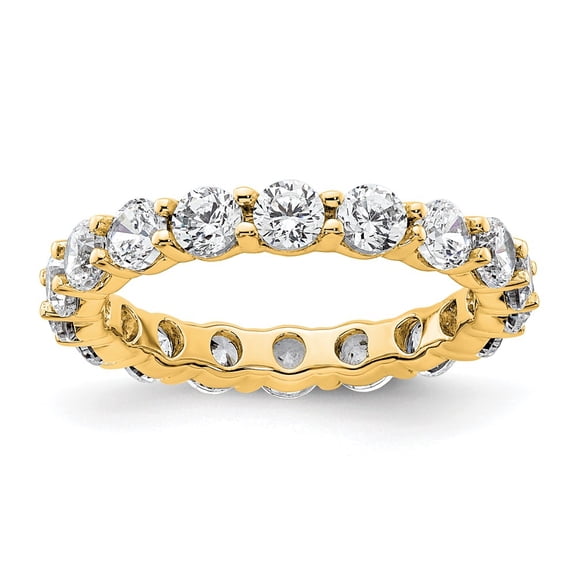 14k Polished Size 4.5 Shared Prong 2 carat Diamond Complete Eternity Band