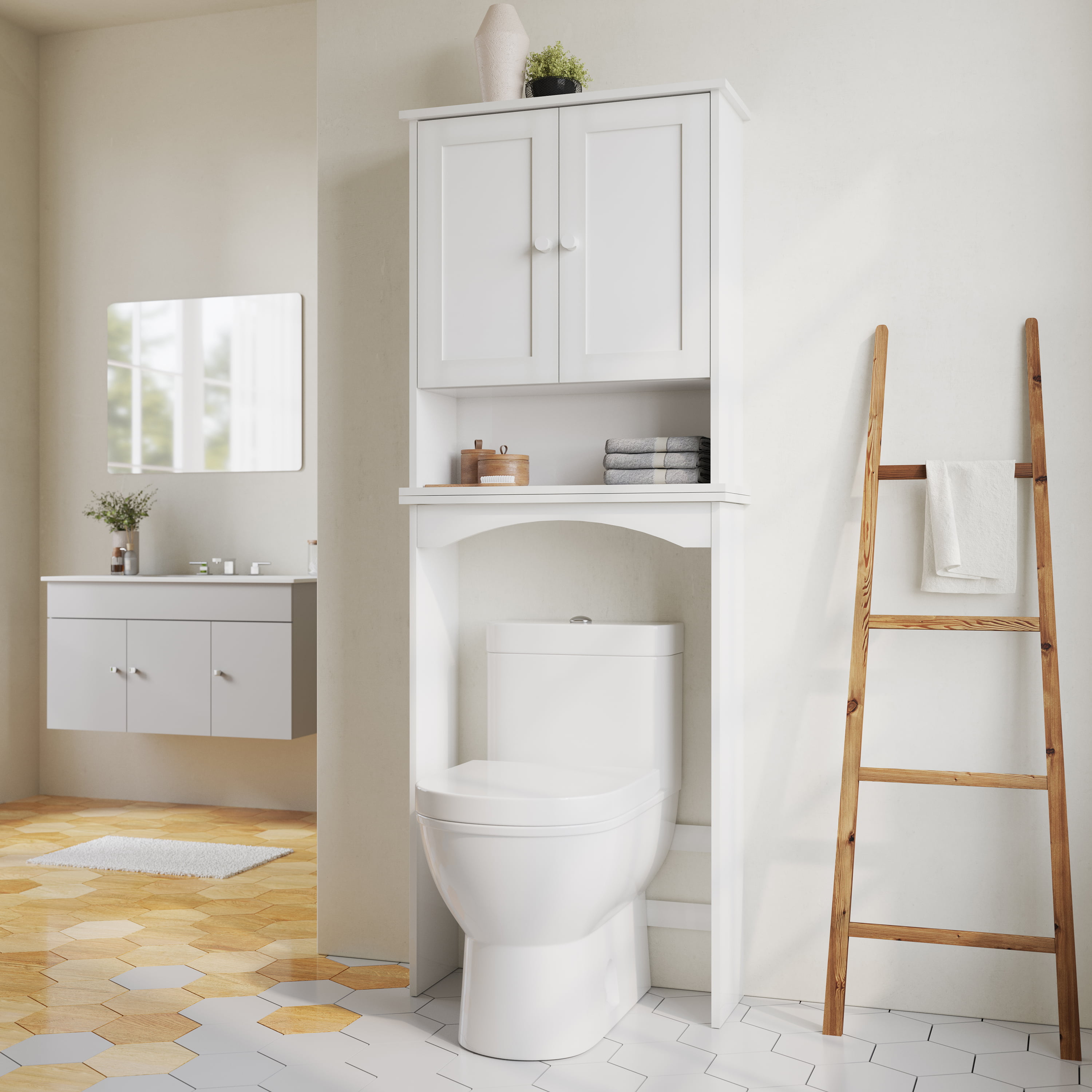 The Toilet Bathroom Cabinet Organizer, Bathroom Shelves Over Toilet Bed Bath And Beyond