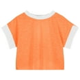 thumbnail image 5 of ZACPNCV Girls Open Back Workout Tops Cotton Loose Fit Athletic Crop Tee Short Sleeve Gym Running Yoga Shirt Orange 13-14 Years, 5 of 6