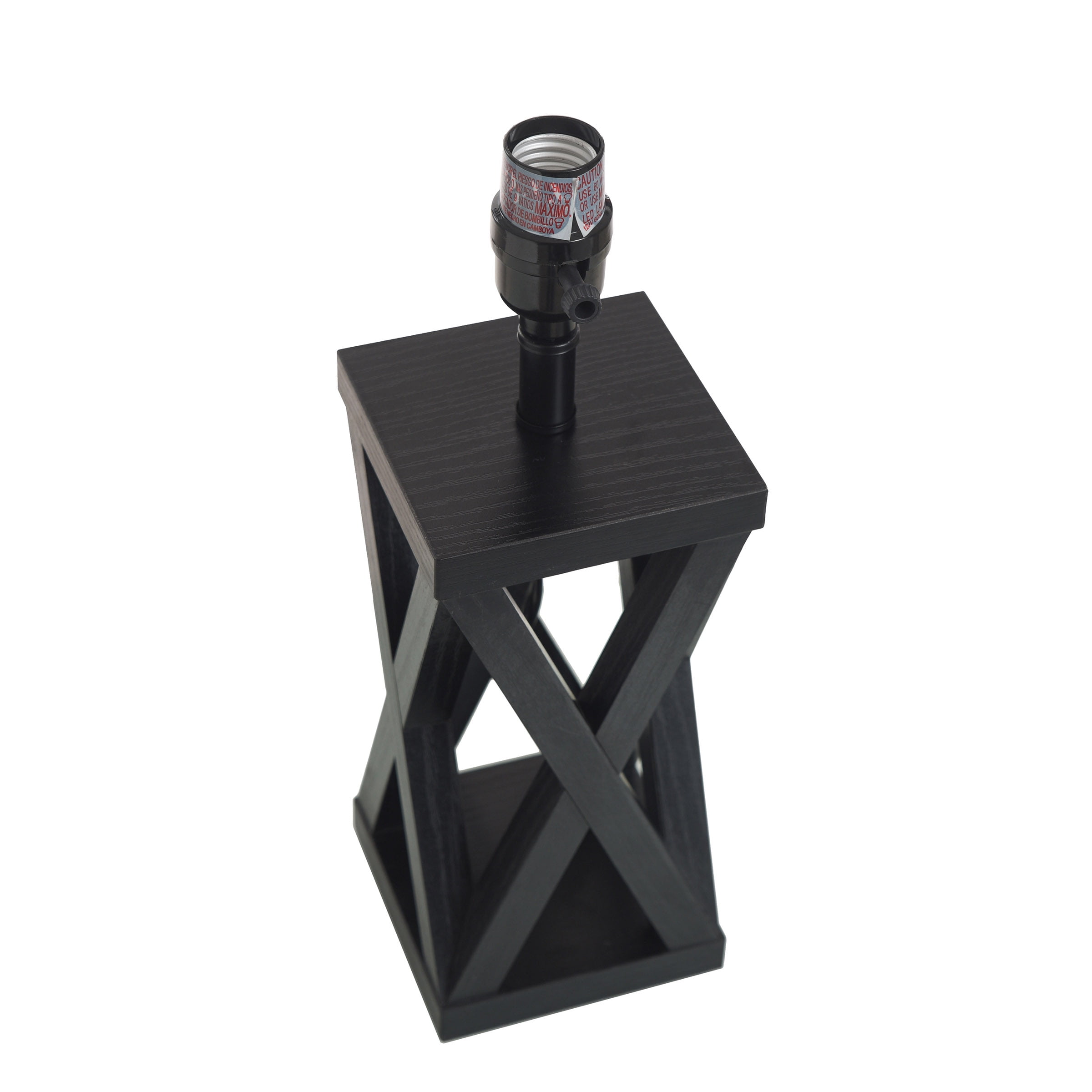 (2 pack) Better Homes and Gardens Crossmill Black Accent Table Lamp Base, 4.5"L x 4.5"W x 14"H