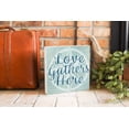 thumbnail image 3 of Love Gathers Here Mint Geometric 10 x 10 Wood Tabletop Sign Plaque, 3 of 4