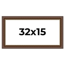 32x15 Copper and Brown Real Wood Picture Frame Width 2 inches | Interior Frame Depth 0.5 inches |