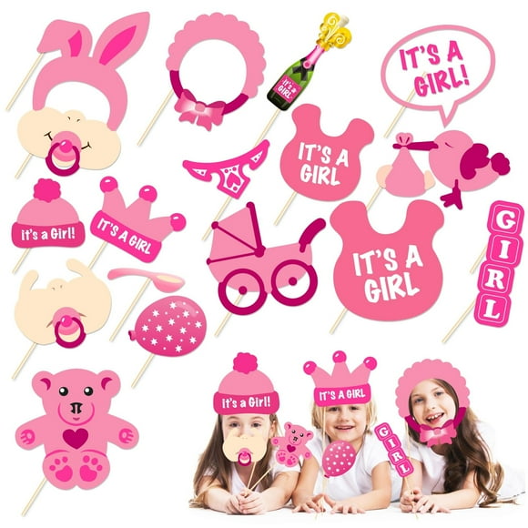 Sweet Greenery Baby Shower Photo Booth Props Set - 25 Fun Selfie Accessories for Girls, Perfect for Celebrating Oh Sweet Baby Moments and Creating Lasting Memories