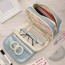 Large Pencil Pouch InsCrazy Large Capacity Pencil Case Pouch with Zipper Spacious Opening Pen Bag Office Storage for Adults