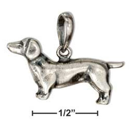 Sterling Silver Dog Pendant - STERLING SILVER 3D DOG BREED DACHSHUND PENDANT