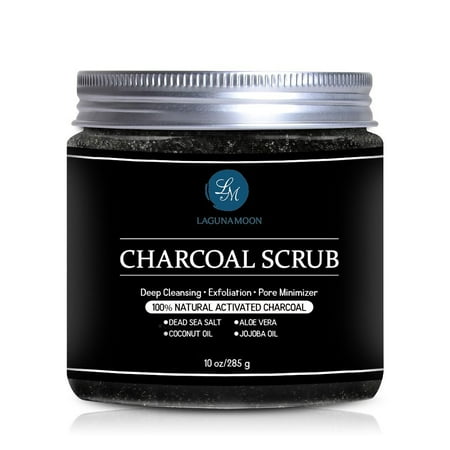 Activating Body Scrub Activated Charcoal Scrub,Natural Body Scrub and Facial Scrub for Deep Cleansing, Exfoliation, Pore Minimizer 10oz,Improve The Texture, Tone & Appearance Of Your Skin ()