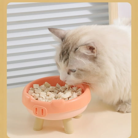 TOOLGOOD Elevated Cats Bowls Raised Cats Bowl Nonslip Food Bowl Adjustable Pet Dishes with Stand Whisker-Friendly Pet Water Food Plates Feeding for Home Indoor Outdoor Dogs Pets Pink