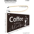 thumbnail image 2 of Coffee Bar Open Daily Cafe Decor Wood Hanging Plaque 5X10 Inch Coffee Signs Modern Bar Accessories Kitchen Home Pub Shop Coffee Station Farmhouse Decorative, 2 of 4