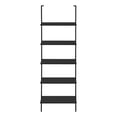 thumbnail image 5 of Miekor Furniture Bookshelf, Bookcase, Etagere, Ladder, 5 Tier, 72"h, Office, Bedroom, Black Laminate, Black Metal, Contemporary, Modern No0496, 5 of 9