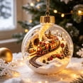 thumbnail image 4 of Glowing Christmas Ball Ornament, Light-Up Mini Holiday Scene with Warm LED, 3D Hanging Decor for Christmas Tree 3.54x3.54x3.54in, 4 of 7
