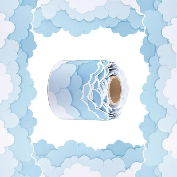 32.8ft Cloud Mass Border Trim Wall Sticker for Chalkboard Notice Board Decoration Bulletin Board Border Trim Sticker