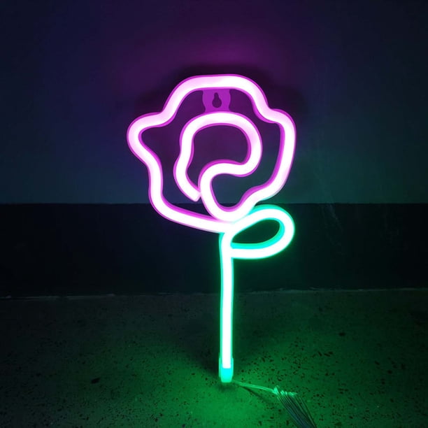 Teissuly Roses Neon Light Modeling Lantern Room Bedroom Decoration Valentine's Day Decoration Teissuly WER202312023853