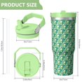 thumbnail image 4 of Leopard Print 30oz Handheld Travel Tumbler with Handle – Double Wall Stainless Steel Insulated Cup, Flip Straw Lid, Leak-Proof & BPA-Free for Hot and Cold Drinks – Durable Coffee & Juice Mug White, 4 of 6