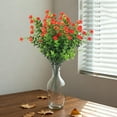 thumbnail image 2 of Nanoei Artificial Camellia Eucalyptus Stems, Plastic Faux Flowers for Outdoor Garden, Yard Patio Decor, Realistic Greenery Bouquet Orange, 2 of 7