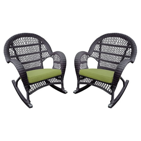 Jeco Santa Maria Wicker Patio Rockers with Optional Cushion - Set of 4