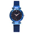thumbnail image 2 of Reloj de pulsera magnético de aleación de cuarzo de moda para niños y niñas, reloj azul cielo estrellado informal, 2 of 6