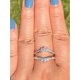 thumbnail image 4 of Sparkle Jewels Round Cut Cubic Zirconia Enhancer Wrap Women Ring Guard 14K White Gold Plated, 4 of 5