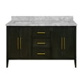 thumbnail image 5 of Parisian 60" Double Bathroom Vanity with Black Oak Cabinet and Carrara Marble Top, 5 of 7