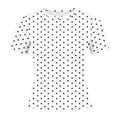 thumbnail image 4 of Gamivast Polka-Dot Women's Print Crop Tops Short Sleeve Y2K Baby Tees Casual Vintage Shirts Slim Fit Summer Basic T-Shirts Comfortable Everyday Retro Style Top White L, 4 of 5