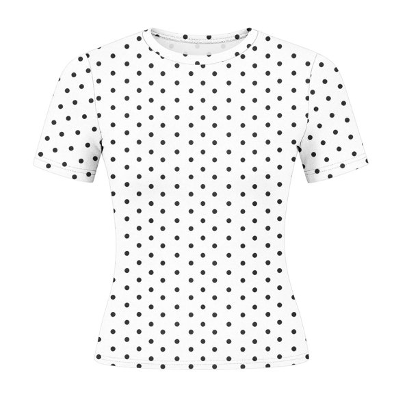 Byworldtasic Y2k Tees for Women Short Sleeve Polka Dot Shirt Tops Slim Fit Aesthetic Streetwear T Shirt