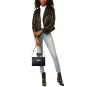 Saint Laurent Manhattan Small Leather Shoulder Bag, Black