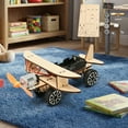 thumbnail image 2 of Yunuuuoa 2 Packs Solar Powered Aircraft DIY Wooden Model Kit Educational Science Experiment Toy for Home Learning & STEM Projects, 2 of 6