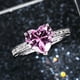 thumbnail image 5 of Anillo de boda nuevo con incrustaciones de circonitas y diamantes en forma de corazón. Joyería de compromiso para mujer., 5 of 6