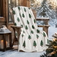 thumbnail image 5 of Christmas Tree Print Throw Blanket, Soft Cozy Warm Lightweight Blanket for Sofa Couch Bed, Farmhouse Winter Home Decor Holiday Gift, 5 of 7