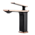 thumbnail image 2 of Grifo de lavabo de cascada negro moderno, grifo de baño de una sola manija para lavabo de encimera, grifos cuadrados de latón de alta calidad oso de fresa Electrónica, 2 of 4
