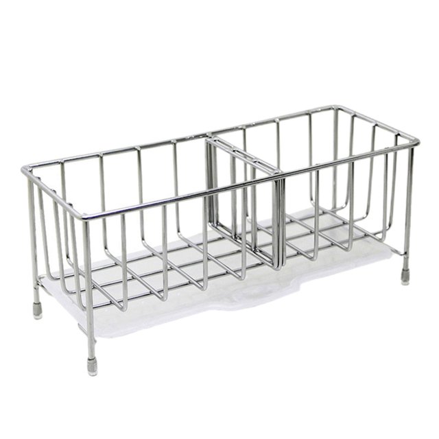 Monstrate Stainless Steel Kitchen Sponge Holder Soap Dish Organizer Rustproof Caddy Organizadores de utensilios de cocina