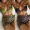 thumbnail image 5 of ZPAQI Women Criss Cross Bathing Suit Printed Bikinis 3 Piece Swimsuit with Beach-Skirt, 5 of 18