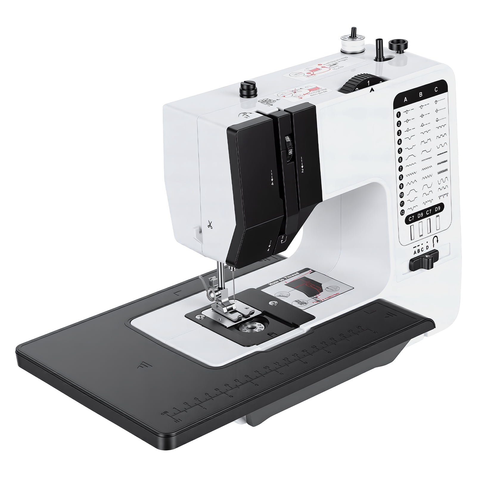 Household Sewing Machine, Small Electric Sewing Machine, 38 Built-in Stitches, Two Speeds, LED Light, Sewing And Quilting Machine for Home Use, Small Spaces