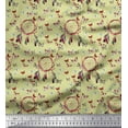 thumbnail image 1 of Soimoi Rayon Crepe Fabric Dream Catcher & Butterfly Print Sewing Fabric Yard 46 Inch Wide, 1 of 1