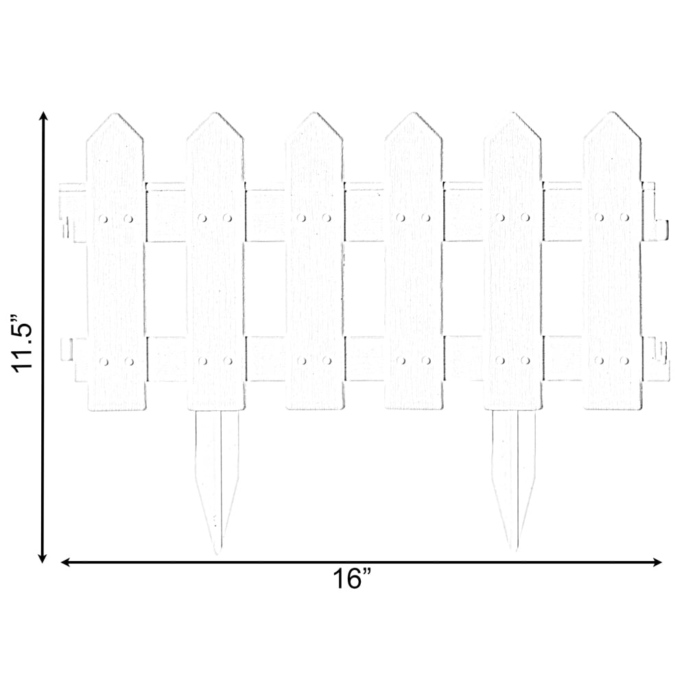 Gardenised 6-pc 12-inch Decorative Landscape Edging Ornamental Fence for Lawn Flower Beds Pathways and Outdoor Decor Interlocking Garden Border Panels for Landscaping Design and Yard Accents