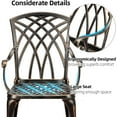 thumbnail image 4 of HOSSLLY 3 Piece Bistro Set,Outdoor Patio Set,Anti-Rust Cast Aluminum Bistro Table Set for Park Yard Front Porch Furniture(Bronze), 4 of 9