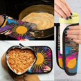 thumbnail image 5 of Yayeee Oven Mitts and Pot Holder Set of 2 Heat Resistant Kitchen Gloves Baking Hot Pad, Futuristic Circles, 5 of 5