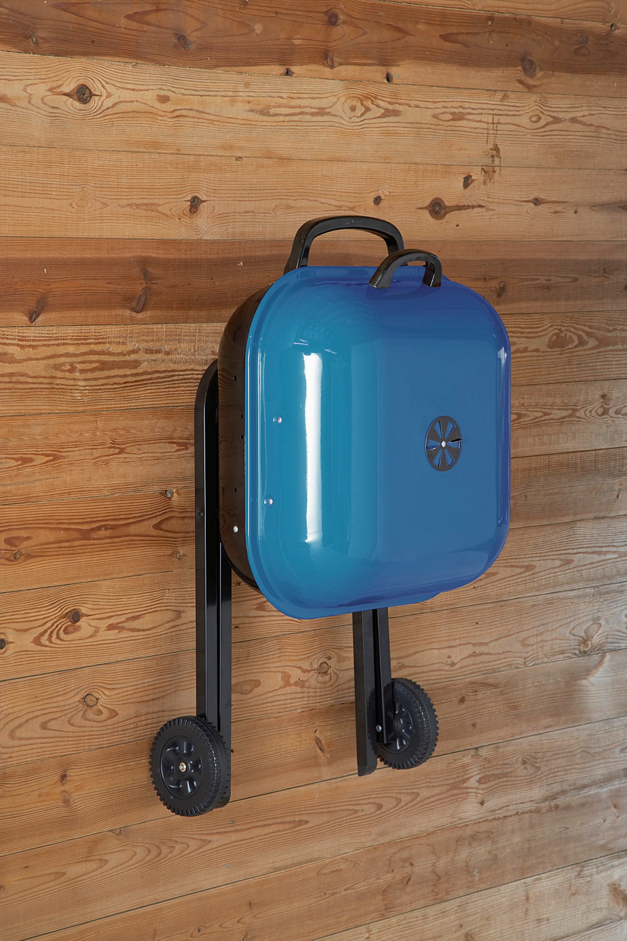 Americana Walk-A-Bout Portable Charcoal Grill, Blue photo 6