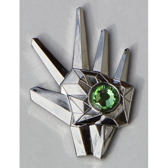 Logan's Run Brooch Green Life Clock Crystal / Micheal York Metal Lapel Pin