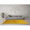 thumbnail image 3 of Ahgly Company Machine Washable Indoor Round Oriental Yellow Traditional Area Rugs, 5' Round, 3 of 4