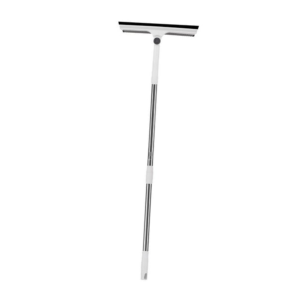 Limpiador de ventanas, fregador de ventanas, escobilla de goma retráctil giratoria multiusos blanco 17 m
