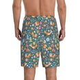 thumbnail image 3 of Naloa Foxes and Birds in Forest Men's Short Pajama Pants, Lounge Comfort Shorts with Elasticized Waistband and Side Pockets - Small, 3 of 9